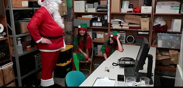  Two Tiny Asian Teens Working As Elves On Christmas Elle Voneva And Harmony Wonder Caught Shoplifting And Fucked By Mall Santa